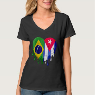 Bolivia Cuba Flag Heart Citizen Grown Patriot Coun T-Shirt