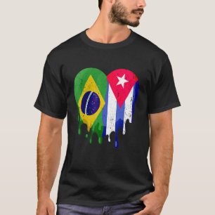 Bolivia Cuba Flag Heart Citizen Grown Patriot Coun T-Shirt