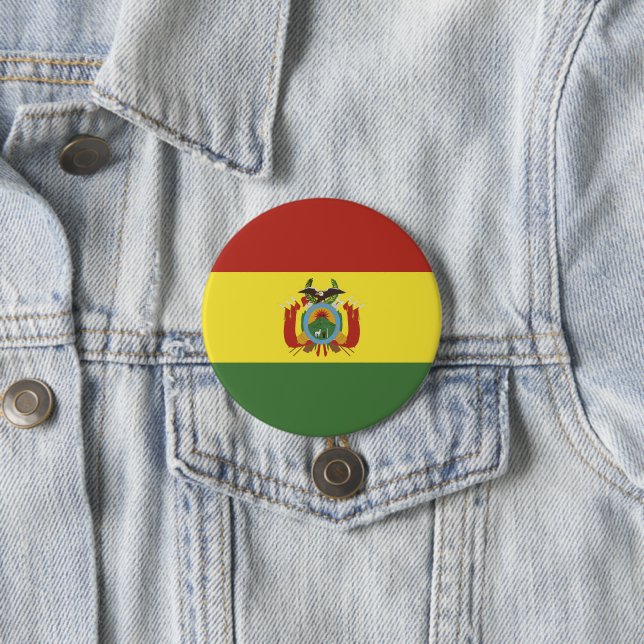 Bolivia flag 7.5 cm round badge (In Situ)