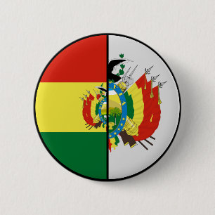 Bolivia Flag and Coat of Arms Patriotic Button