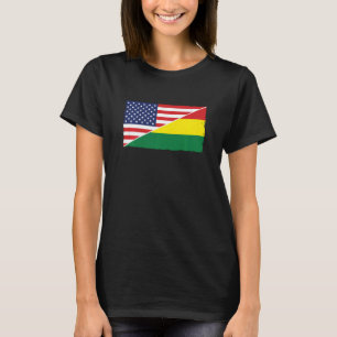 Bolivia Flag And Usa Flag Roots Bolivian Ancestry T-Shirt