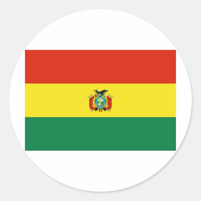 Bolivia Flag BO Classic Round Sticker (Front)