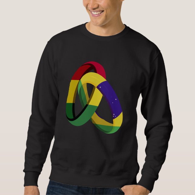 Bolivia Flag Brazil Grown Ring Marriage Wedding Sweatshirt (Front)