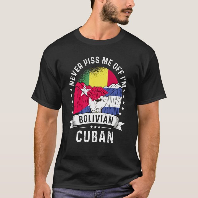 Bolivia Flag Cuba Grown  Humor Citizen Pride T-Shirt (Front)