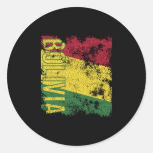 Bolivia Flag Distressed Classic Round Sticker