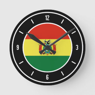Bolivia Flag Elegant Round Clock