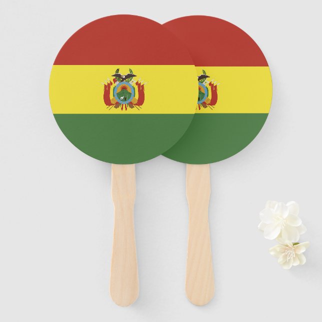 Bolivia flag hand fan (Front and Back)