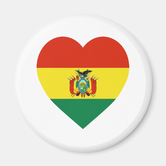 Bolivia Flag Heart Magnet (Front)