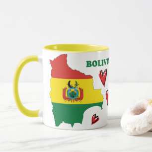 Bolivia Flag In The Country Map Mug