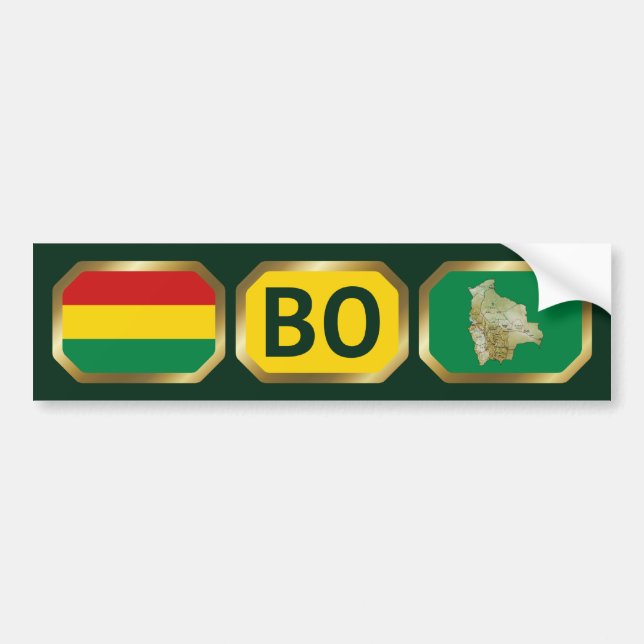 Bolivia Flag Map Code Bumper Sticker (Front)
