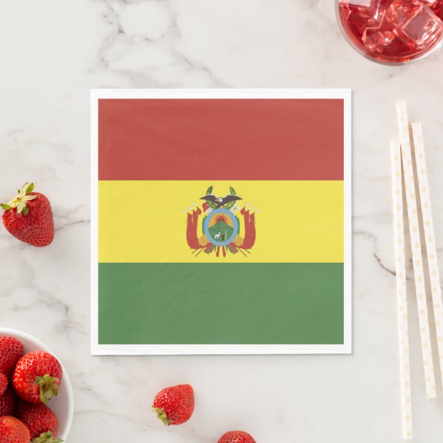 Bolivia flag napkin (Insitu)