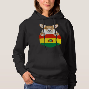 Bolivia Flag Pembroke Welsh Corgi Dog In Pocket Hoodie