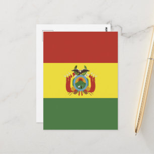 Bolivia flag postcard