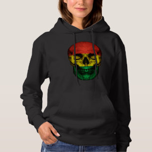 Bolivia Flag Skull Bolivian Roots Proud Patriotic Hoodie
