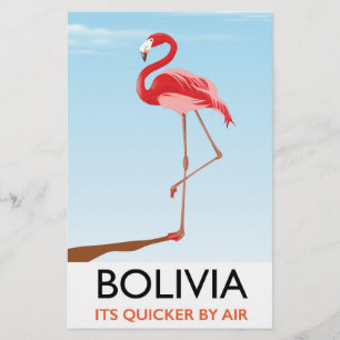 Bolivia Flamingo travel poster Stationery