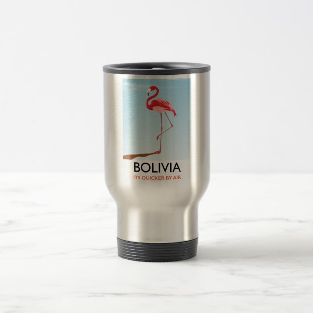 Bolivia Flamingo travel poster Travel Mug (Center)