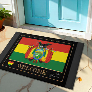 Bolivia house mat, Bolivian Flag sports / Welcome Doormat