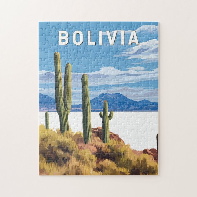 Bolivia Illustration Travel Art Vintage Jigsaw Puzzle (Vertical)