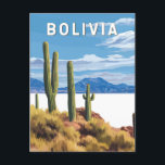Bolivia Illustration Travel Art Vintage Postcard<br><div class="desc">Bolivia vector artwork design. Bolivia,  a diverse and breathtaking South American destination,  is known for its otherworldly Salar de Uyuni salt flats,  rich indigenous culture,  and stunning Andean landscapes.</div>