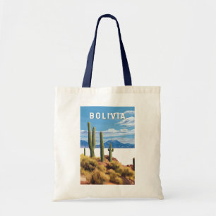 Bolivia Illustration Travel Art Vintage Tote Bag