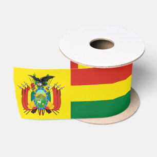 Bolivia Ribbon, Emblem, patriotic, Bolivian Flag Satin Ribbon