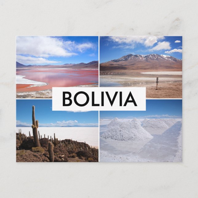 Bolivia Salar de Uyuni collage postcard (Front)