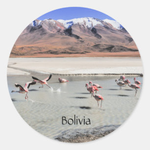 Bolivia scenic landscape classic round sticker
