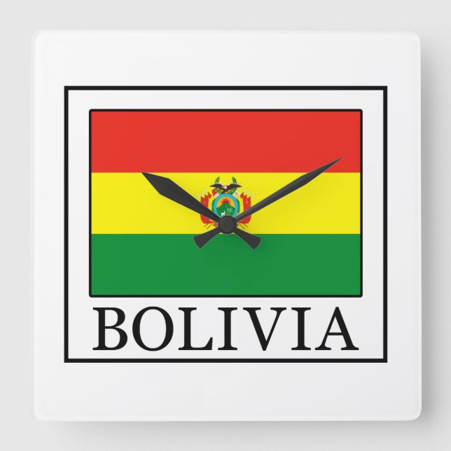 Bolivia Square Wall Clock (Front)