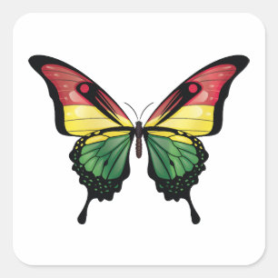 Bolivia Swallowtail Butterfly Flag Sticker