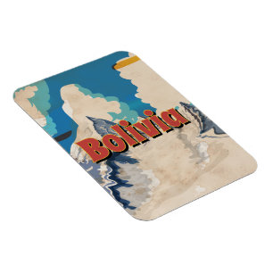 Bolivia Vintage Travel Poster Magnet