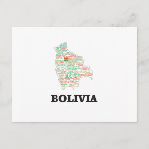 BOLIVIA WORD COLLAGE POSTCARD