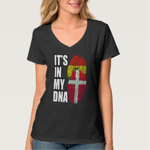 Bolivian And Danish DNA Flag Heritage T-Shirt