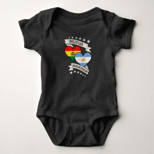 Bolivian Argentinian Heart Flags Bolivia Argentina Baby Bodysuit