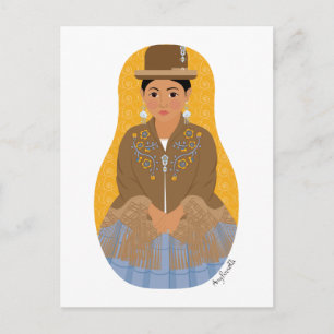 Bolivian, Aymara Matryoshka Postcard