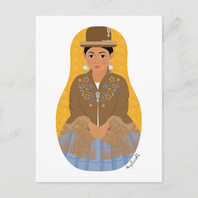 Bolivian, Aymara Matryoshka Postcard (Front)