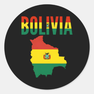 Bolivian Bolivia Country Map Flag Classic Round Sticker