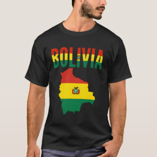 Bolivian Bolivia Country Map Flag T-Shirt