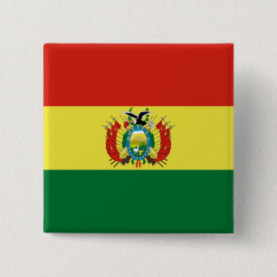 Bolivian Flag 15 Cm Square Badge