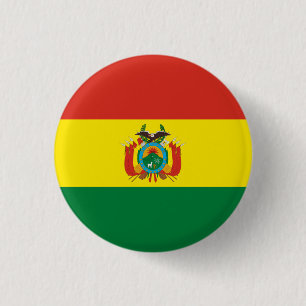 Bolivian Flag, Flag of Bolivia 3 Cm Round Badge