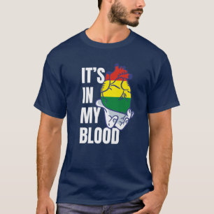 Bolivian Flag Heart Blood Veins Hand Bolivia T-Shirt