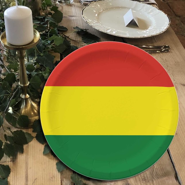 Bolivian Flag plates, party, sports, Bolivia Paper Plate (Creator Uploaded)