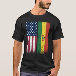 Bolivian Flag USA And Bolivia Flags Proud Bolivia T-Shirt