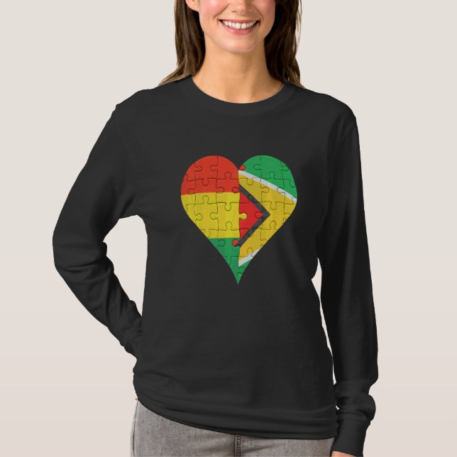 Bolivian Guyanese Flag Heart T-Shirt (Front)