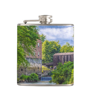 Bollinger Mill And Burfordville Covered Bridge Hip Flask