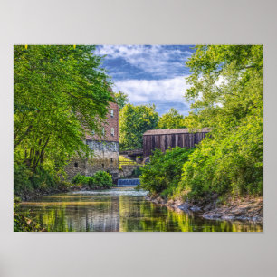 Bollinger Mill And Burfordville Covered Bridge Poster