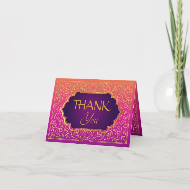 Bollywood Arabian Nights Thank You Note Card (Front)