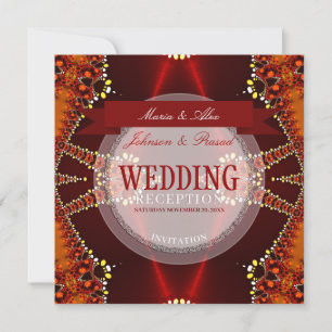 Bollywood Bohemian Wedding Reception Invites