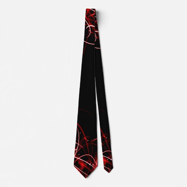 BOLO Men's Red Abstract Satin Tie (Front)