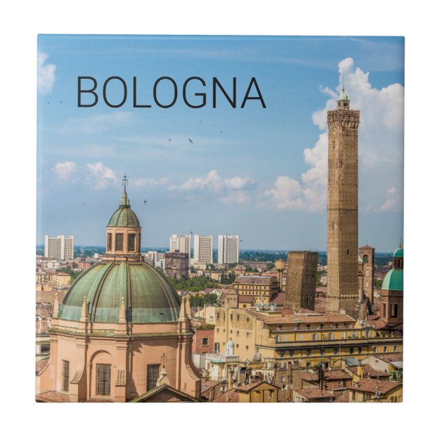 Bologna Emilia-Romagna Italy Panorama Souvenir Tile (Front)