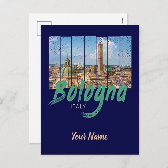 Bologna Emilia-Romagna Italy vintage souvenir Holiday Postcard (Front/Back)